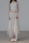 Marc Le Bihan 2590 Collection of Triple Tulle Silk Skirts Handmade in France MLB-2590-BAI White